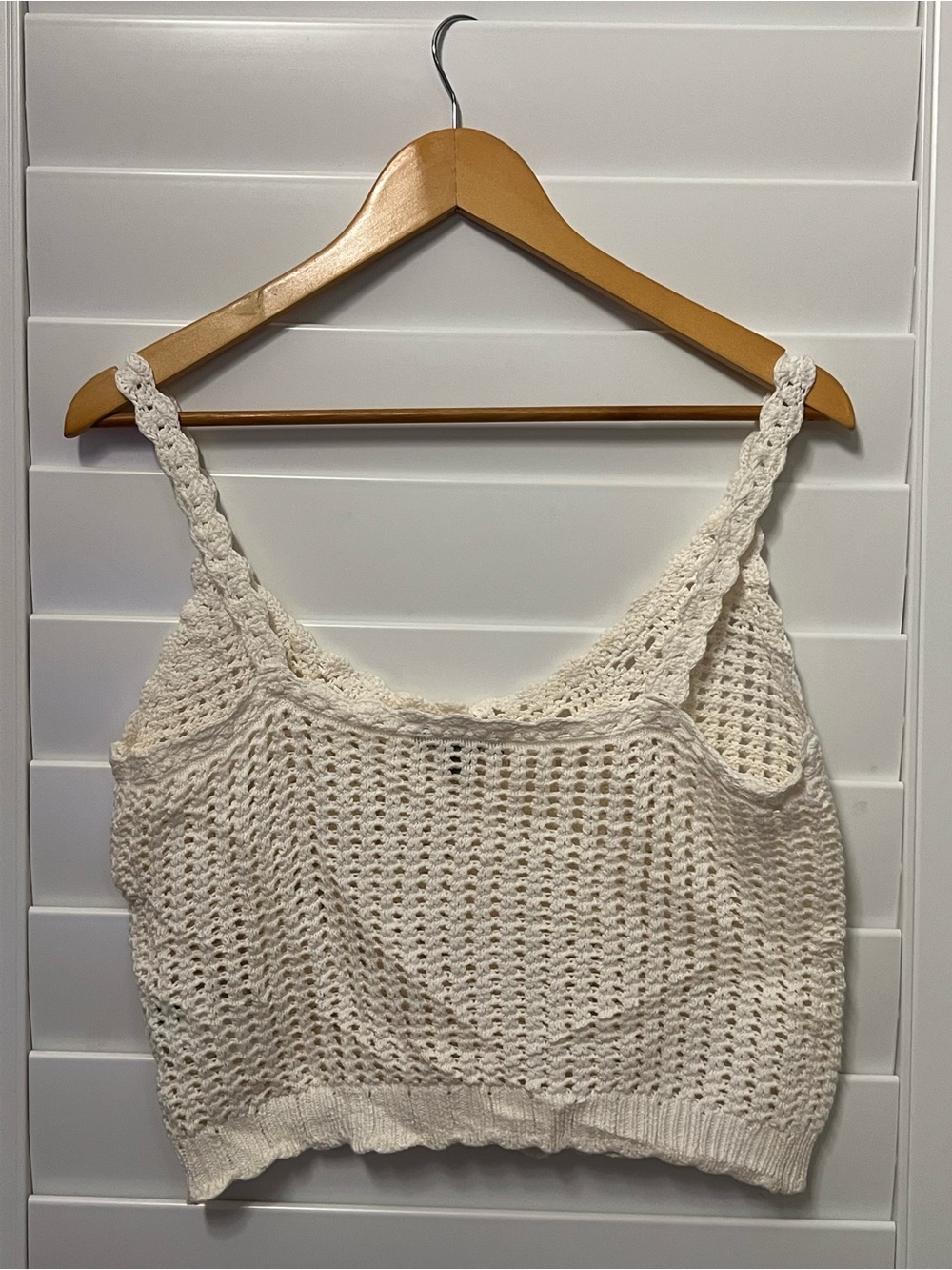 J.Crew Ivory Crochet Button Front Sweater Tank Top Cotton M - Picture 7 of 7